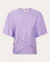 Rabanne Knotted Stretch-jersey T-shirt In Purple