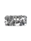 Rabanne Rectangular Sequin Clutch Bag Chain Strap In Metallic