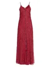 Rabanne Firework Embellished Button-front Maxi Dress In Red