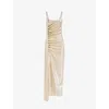 Rabanne Golden Ruched Sleeveless Mini Dress In Silver / Gold