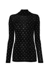 Rabanne Embellished Fitted Turtleneck Long Sleeve Top
