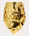 Rabanne Gold Sparkle Assembly Mini Skirt In Gold