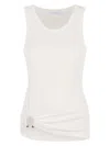 Rabanne Asymmetrical Tank Top With Gathering In White