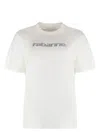 Rabanne Embellished Logo Regular T-shirt In White