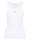 Rabanne R Logo Tank Top In White