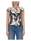 Rabanne The Iconic Silver Sparkle Discs Top Silver