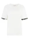 Rabanne Disc Trim Crewneck T-shirt In White