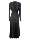 Rabanne Crewneck Gathered Dress In Black