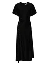 Rabanne Black Draped Press-stud Dress In Black