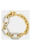 Rabanne Xxl Chain Necklace In Silver And Gold-tone Brass In Gold