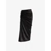 Rabanne Womens  Embellished-button Asymmetric Lurex Midi Skirt In Black