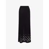 Rabanne Jupe Eyelet-embellished Jersey Maxi Skirt In Black