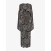 Rabanne Womens  Firework Embellished Cape Woven Maxi Dress In Black