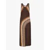 Rabanne Brown Lurex Jacquard Dress In Brown