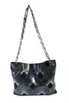 Rabanne Womens Metallic Black Pixel Sunset Tower Chainmail Shoulder Bag Handbag In Black