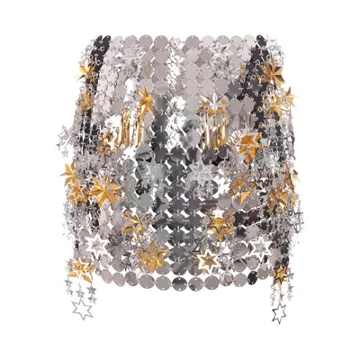 Rabanne Womens Mixed Metal Mini Skirt In White