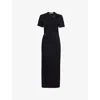Rabanne Jersey Long Piercing Dress In Black