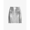 Rabanne Womens  Jupe Mesh Mini Skirt In Silver