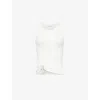 Rabanne Signature Piercing Ribbed Tank Top In White