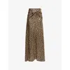Shop Rabanne Womens Tiger Lurex / Gold / Cam Tiger-print Chain-embellished Lamé Maxi Skirt
