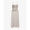 Rabanne Sequined Chiffon Maxi Dress In Neutral