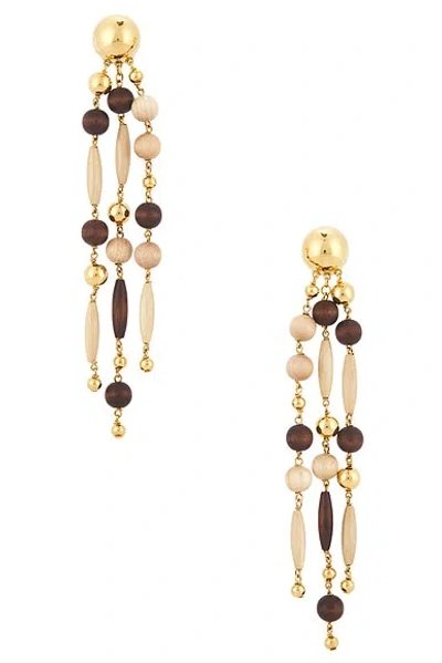 Rabanne Wood Dangle Earrings In Gold