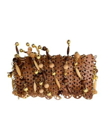 Rabanne Wooden Handbag In Brown