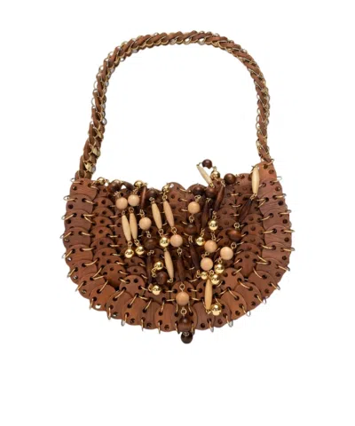 Rabanne Wooden Handbag In Brown