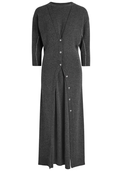 Rabanne Wool And Cashmere-blend Midi Jumper Dress In Black
