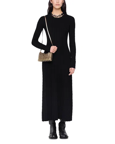 Rabanne Wool And Cashmere Long Dress In Black