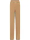 Rabanne Wool And Cashmere Pants With Belt In Beige