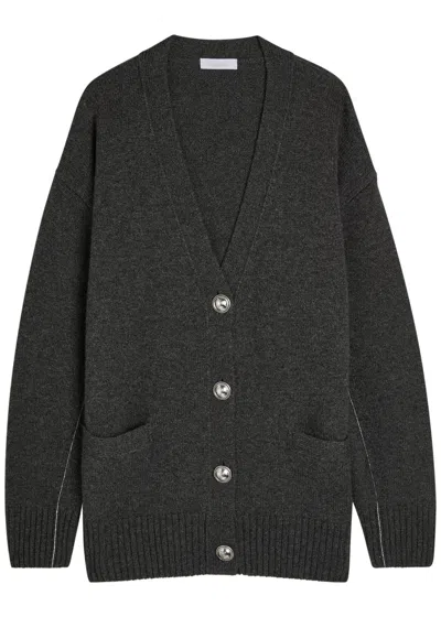 Rabanne Wool-cashmere Cardigan In Gray