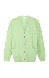 Rabanne Wool-cashmere Cardigan In Green