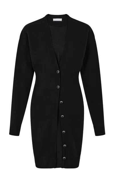 Rabanne Wool-cashmere Midi Dress In Black