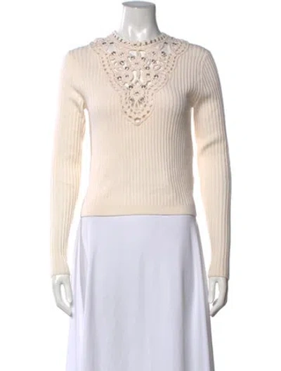 Pre-owned Rabanne Wool Crew Neck Sweater In Neutrals