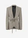 Rabanne Plaid Check Fitted Jacket In Beige