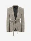 Rabanne Plaid Check Fitted Jacket In Beige