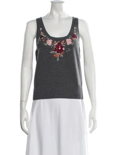 Pre-owned Rabanne Wool Floral Print Sweater In Black
