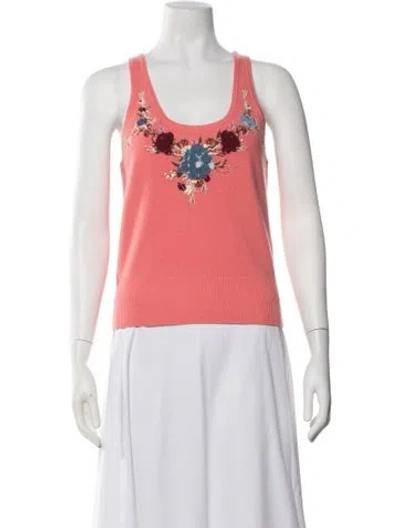 Pre-owned Rabanne Wool Floral Print Sweater In Pink