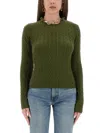 Rabanne Wool Jersey. In Green