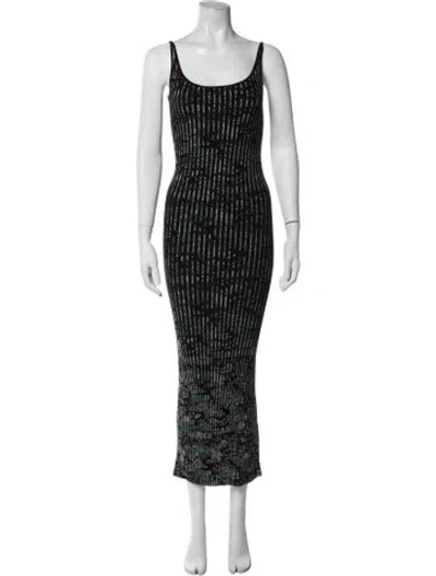 Pre-owned Rabanne Wool Long Dress In Black