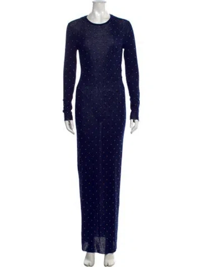 Pre-owned Rabanne Wool Long Dress W/ Tags In Blue