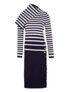 Rabanne Asymmetric Merino Wool Midi Dress