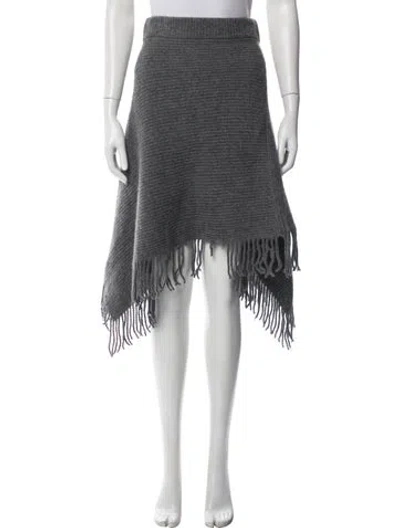 Pre-owned Rabanne Wool Midi Length Skirt In Gray