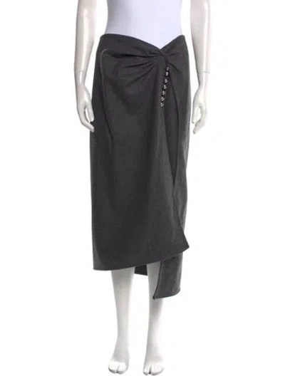 Pre-owned Rabanne Wool Midi Length Skirt W/ Tags In Black