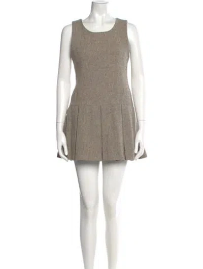 Pre-owned Rabanne Wool Mini Dress In Neutral