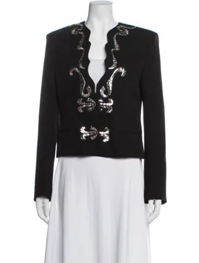 Pre-owned Rabanne Wool Patterned Jacket In Black
