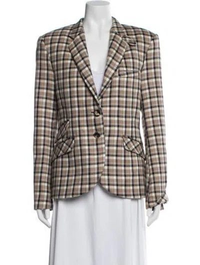 Pre-owned Rabanne Wool Plaid Print Blazer In Multi