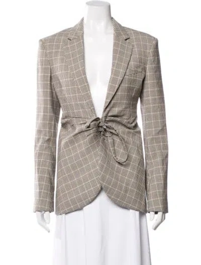 Pre-owned Rabanne Wool Plaid Print Blazer In Multicolor