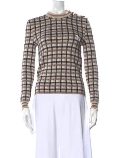 Pre-owned Rabanne Wool Plaid Print Sweater In Multicolor